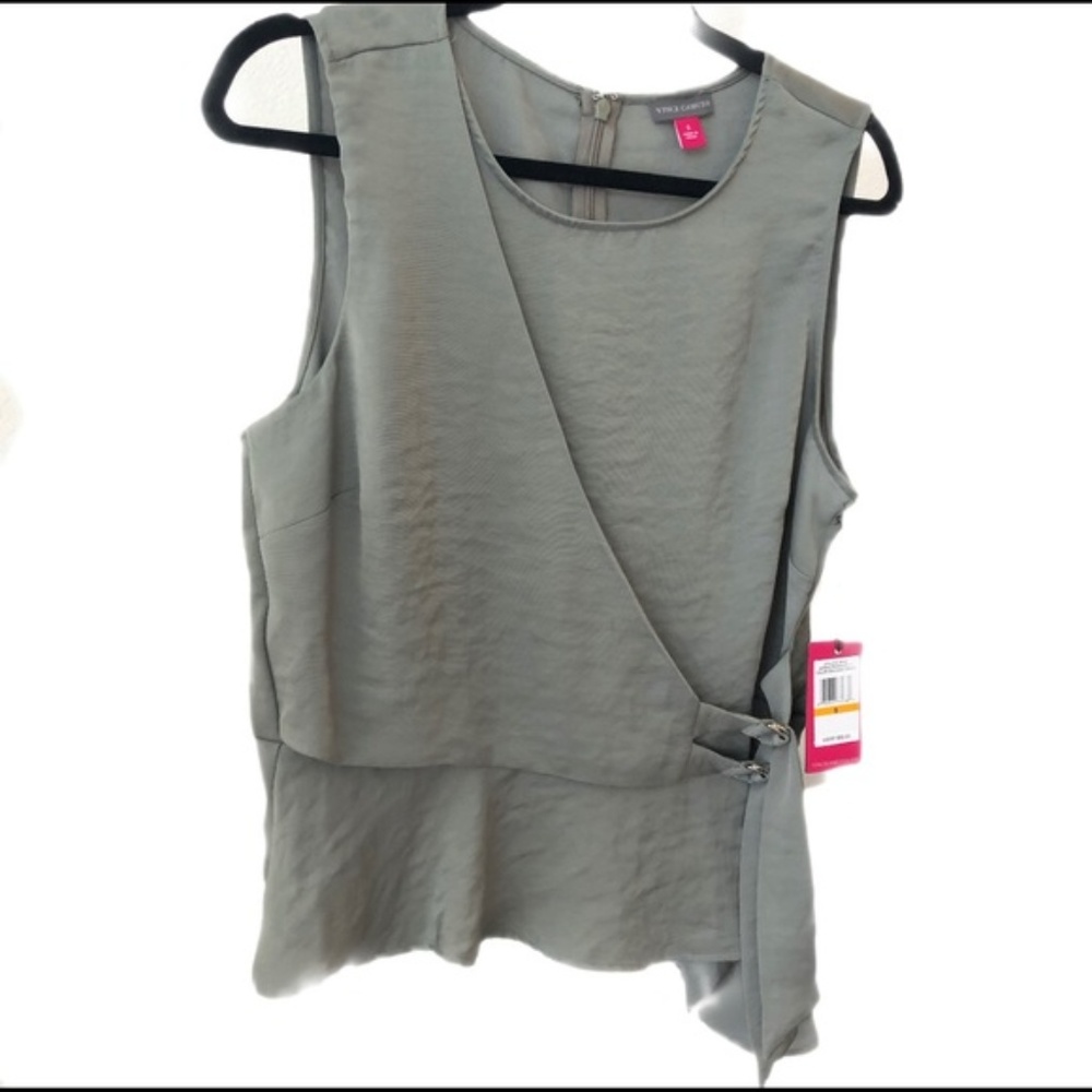 Vince Camuto Camo Green Blouse Sleeveless Spring